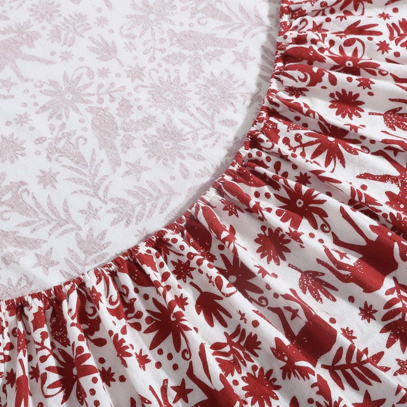 Eddie Bauer 3 Pc Flannel Sheets Twin Size - 100% Cotton Breathable & Soft Twin Sheets Set (1 Flat, 1 Flannel Fitted Sheet & 1 Pillowcase) - 12" Deep Pocket All Seasons Sheet Set (Arcadia Red) - Image 4