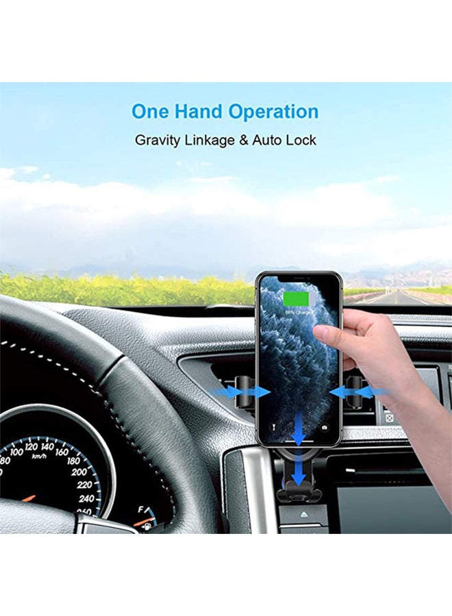 CHOETECH 10W Fast Wireless Car Charger for Apple/Samsung/Huawei/Mi & Qi Enable Phones Grey/Black - Image 5