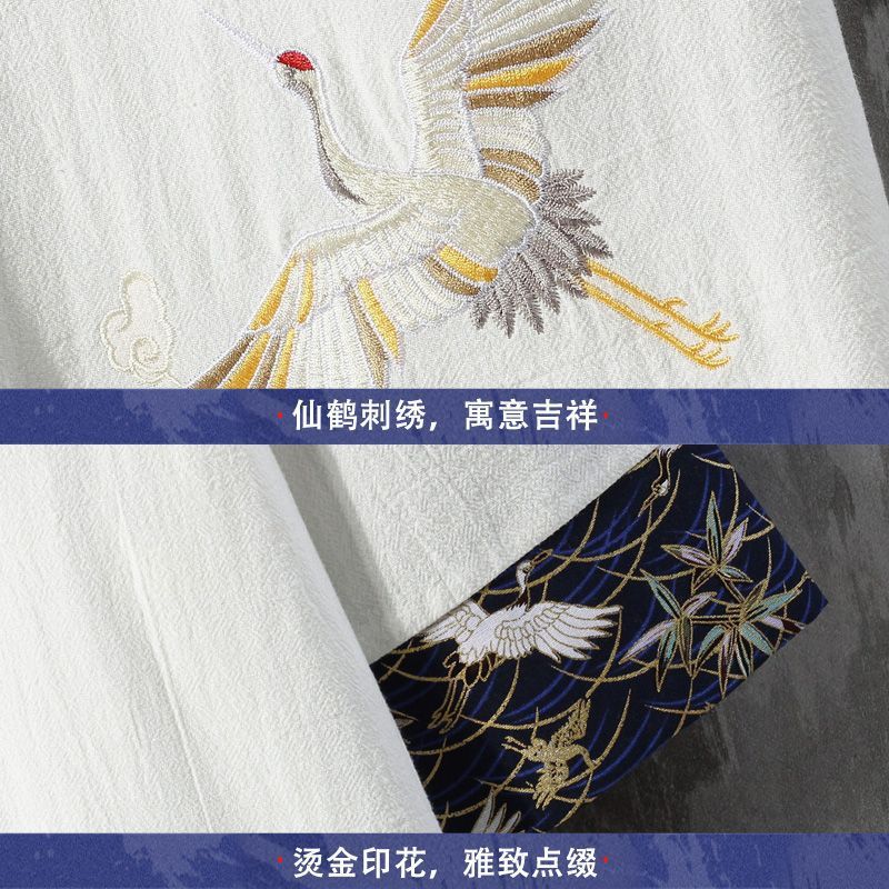 Embroidered Linen Short-Sleeved T-Shirt Men'S Summer Thin Loose Trendy Brand Plus Size Tang Chinese Style Cotton And Linen Buckle T-Shirt - Image 5