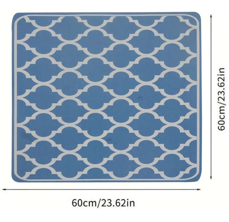 Home-Cloud Homecloud Non-Slip Washing Machine Mat – Durable Waterproof Protective Cover for Washer & Dryer, Dust-Resistant Mat Ideal for Laundry Room & Kitchen Appliances (Blue) - Image 3