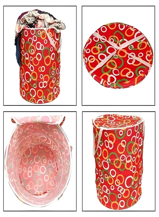Oblivion Round Foldable Laundry Bag for Clothes with Lid Zip Closure and Carry Handle |Laundry Hamper Cloth Basket|Pop up Laundry Hamper|Portable Laundry Bag Multi Color - Image 4