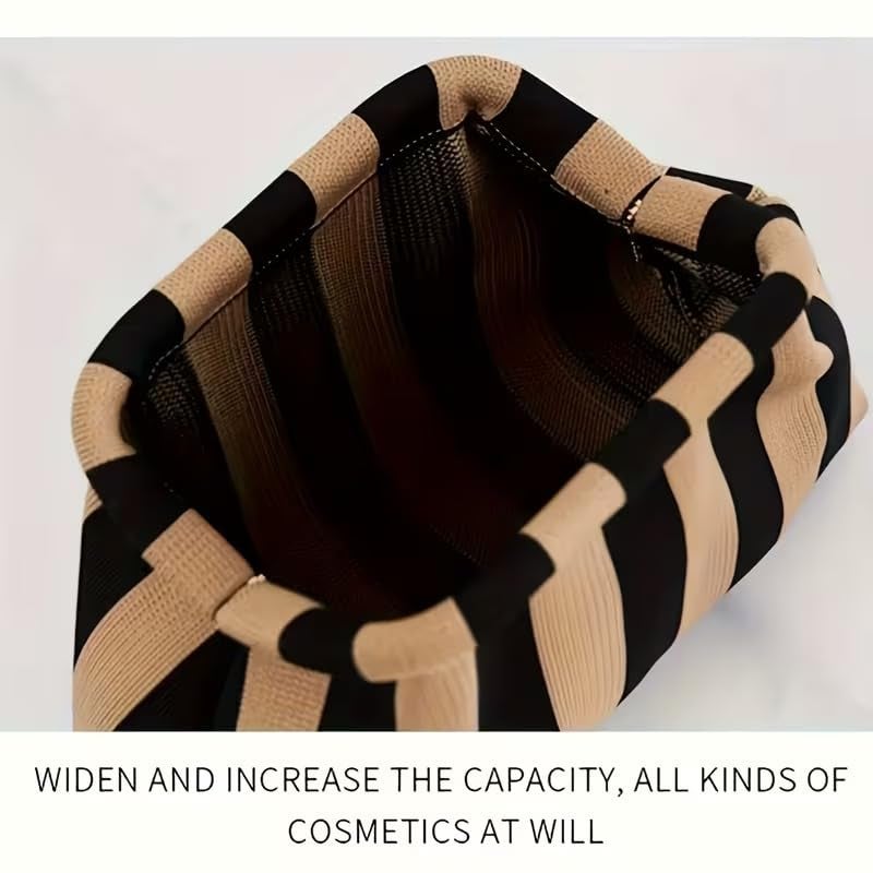 Kawn® Women’s Striped Crochet Clutch Purse | Woven Handcrafted Shoulder Handbag | Kiss-Lock Dumpling Style Evening Clutch for Daily Use & Outings - Image 5