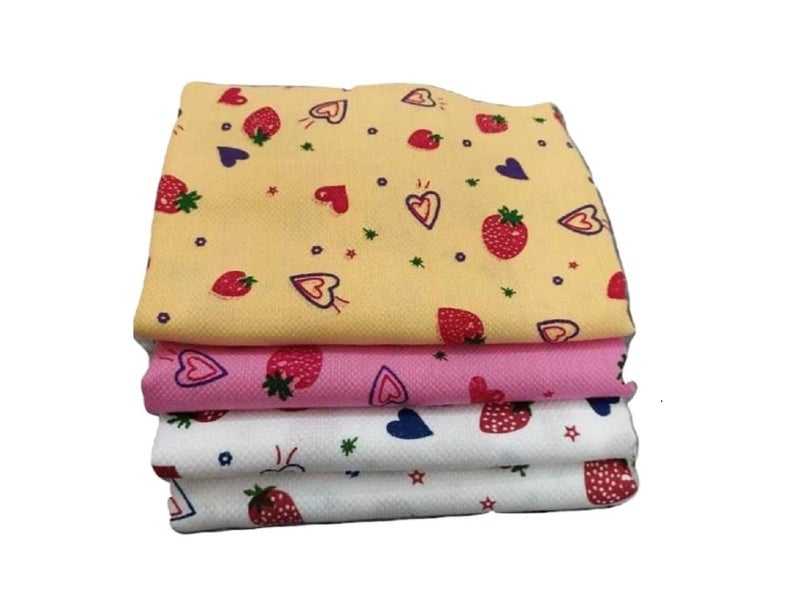 bath towels Men and Women's Khadi Cotton Berry Printed Bath Towel (60"x 30" inches/150" x 75" cm- Large Size , SAAA37)- Pack of 4 - Image 1