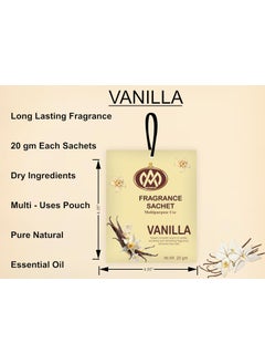 AROMIND AROMIND Vanilla Fragrance Sachet Set of 6 Long Lasting Air Freshener Pouch for Car Wardrobe Kitchen Bathroom Clothes Drawer and Travel Bag Each Sachets 20gm Multi Use Fragrance Pouch  - Image 2