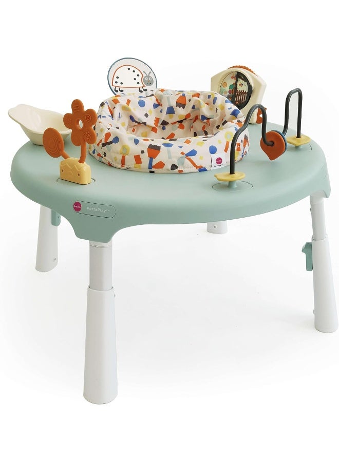 ORIBEL PortaPlay 2-in-1 Baby Activity Center & Play Table| 5 Months+ | Convertible & Portable Stage-Based for Baby| with Development Focused Toys | Unisex (Enchanted Garden, Turquoise) - Image 1