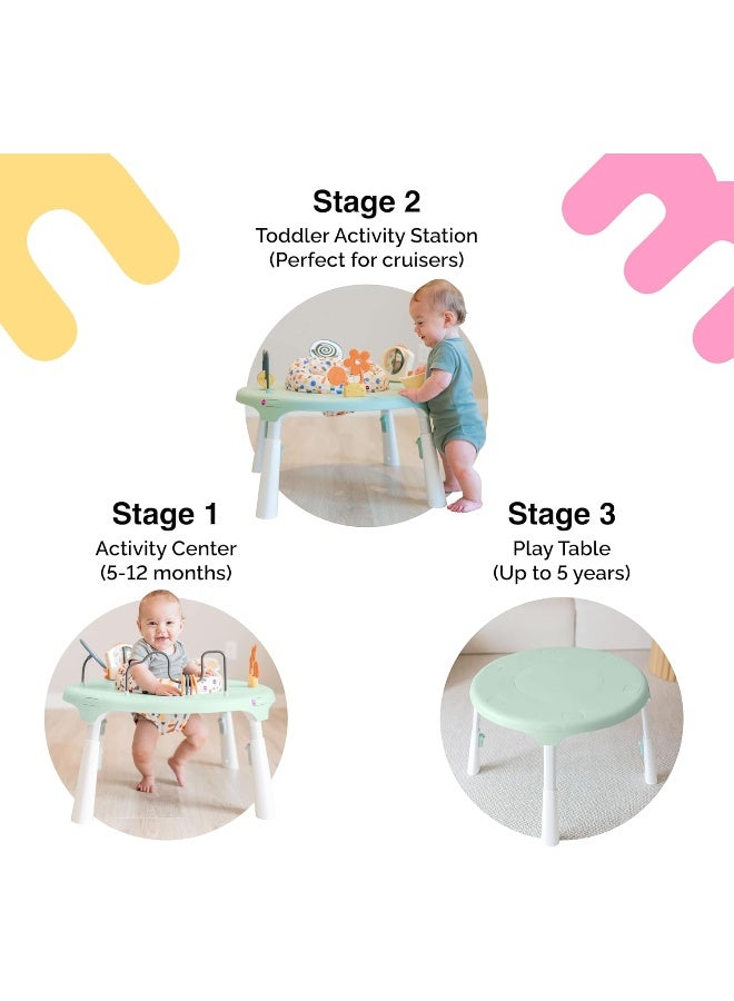 ORIBEL PortaPlay 2-in-1 Baby Activity Center & Play Table| 5 Months+ | Convertible & Portable Stage-Based for Baby| with Development Focused Toys | Unisex (Enchanted Garden, Turquoise) - Image 4