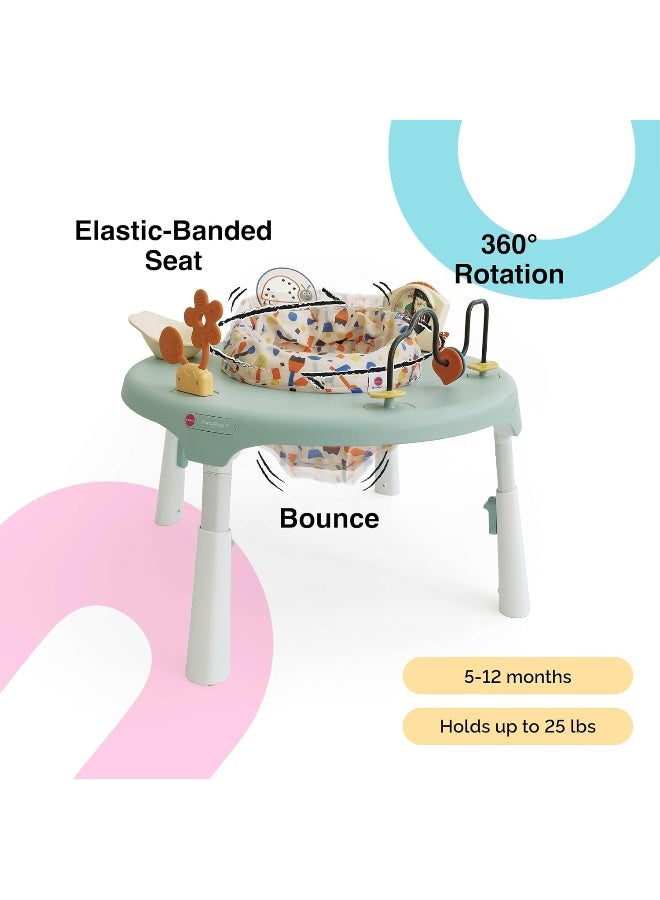 ORIBEL PortaPlay 2-in-1 Baby Activity Center & Play Table| 5 Months+ | Convertible & Portable Stage-Based for Baby| with Development Focused Toys | Unisex (Enchanted Garden, Turquoise) - Image 2