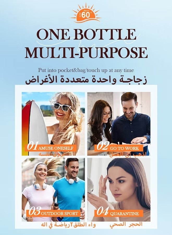 سادور لوشن حماية من أشعة الشمس مقاوم للماء وغير دهني مع لوشن حماية من أشعة الشمس للوجه والجسم واسع الطيف، واقي من الشمس للوجه والجسم بعامل حماية من الشمس بعامل حماية 60+، حماية من الأشعة فوق البنفسجية الطويلة والمتوسطة المدى (UVA) والأشعة فوق البنفسجية المتوسطة (UVB)، خفيف الوزن وسريع الامتصاص، 30 جم + 40 جم - Image 2