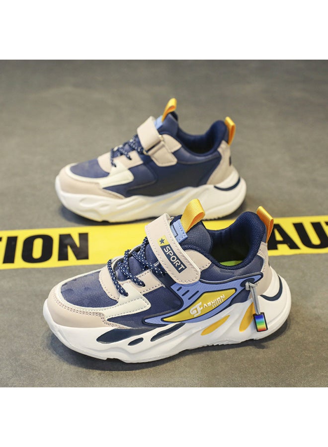 Children's Shoes Boys' Sneaker Waterproof Leather Casual Running Shoes For Primary School Students Lightweight Soft Bottom Middle And Large Children's Daddy Shoes