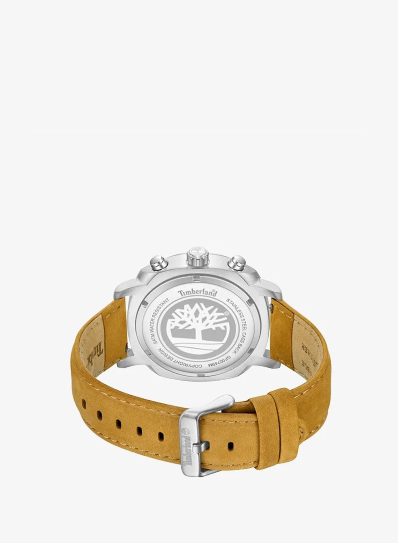 Timberland Wheat Men's Pyperville Blue Dial Leather Strap Chronograph Watch for Men, 46mm for Men | Best Price UAE