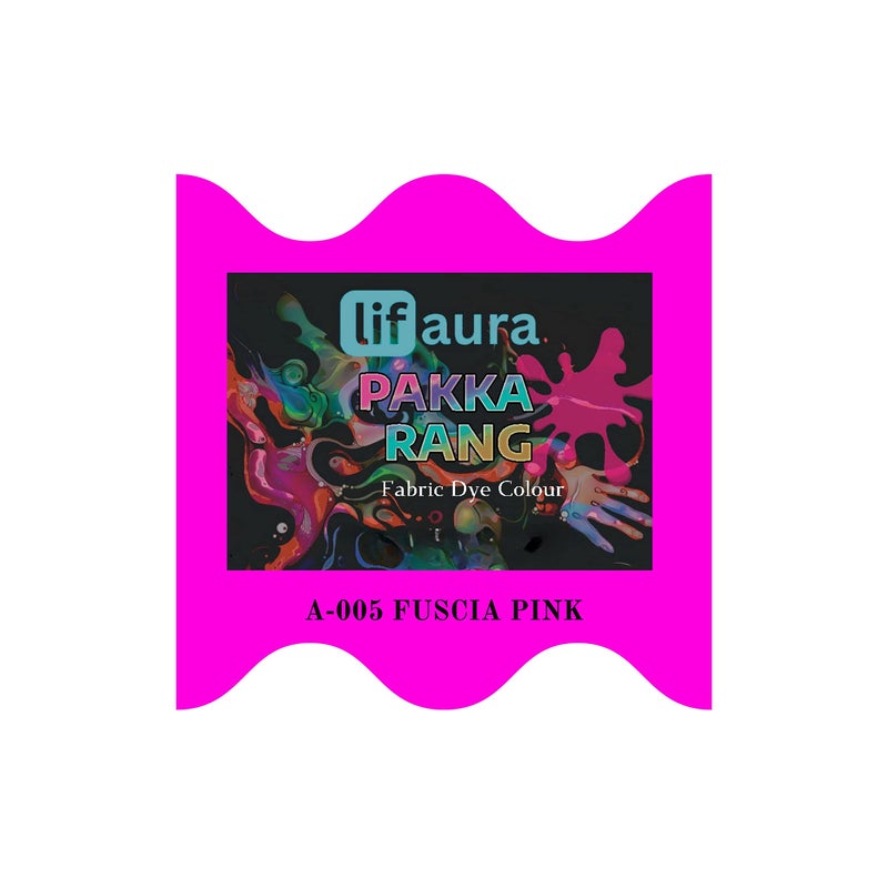 Prokart Lifaura Pakka Rang Kit Fabric Permanent Dye Color Kit Pack of 5 Sachets (5g Each 25g Pack) 30g Dyfixer, 2pair Gloves and 5 Rubber Band ShadeA-05: Fuscia Pink - Image 2