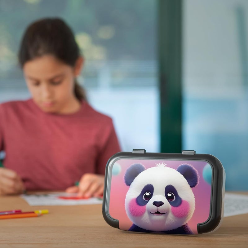 Zipit Recycled Plastic Pencil Box for Girls, Cute Pencil Case for School, Large Capacity Stationery Organizer Box, Panda - Image 4