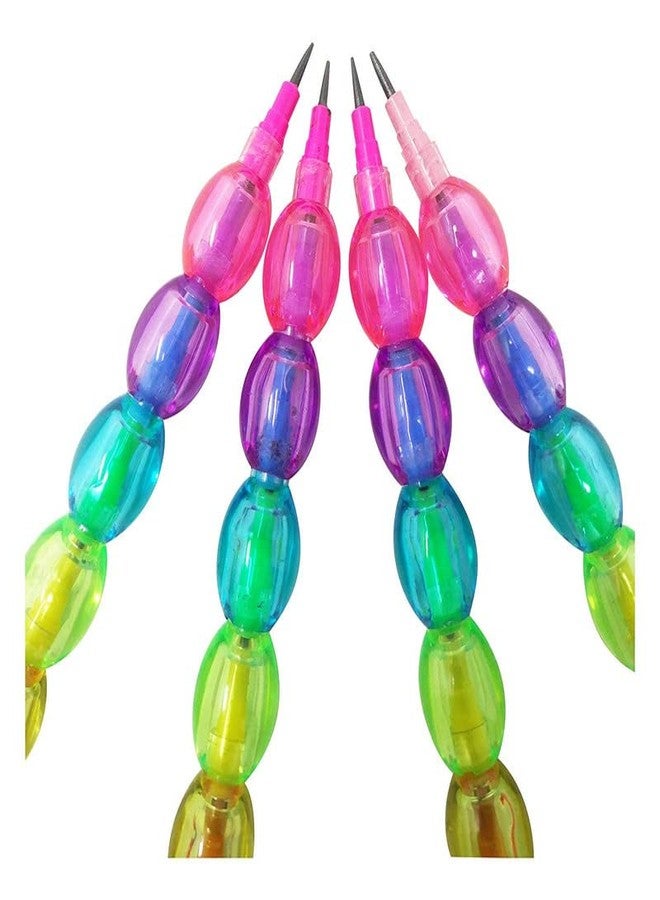 YBN Pearls Moti Design Non-Sharpening Stacking Pencil for Kids, Birthday Party Return Gifts (Multicolor, Set of 12) - Image 3