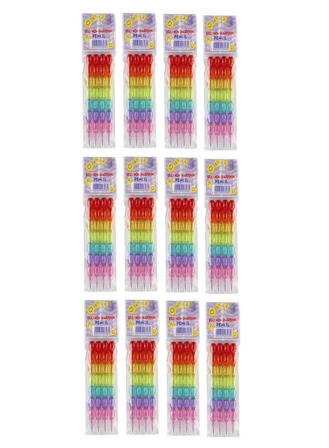YBN Pearls Moti Design Non-Sharpening Stacking Pencil for Kids, Birthday Party Return Gifts (Multicolor, Set of 12) - Image 1