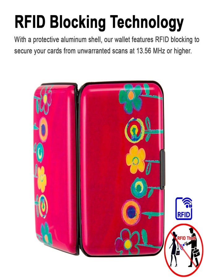 Kaabao Aluminum Wallet RFID Blocking Slim Metal Business Credit Card Holder Hard Case, Painting Flowers, small, Slim Wallet - Image 3