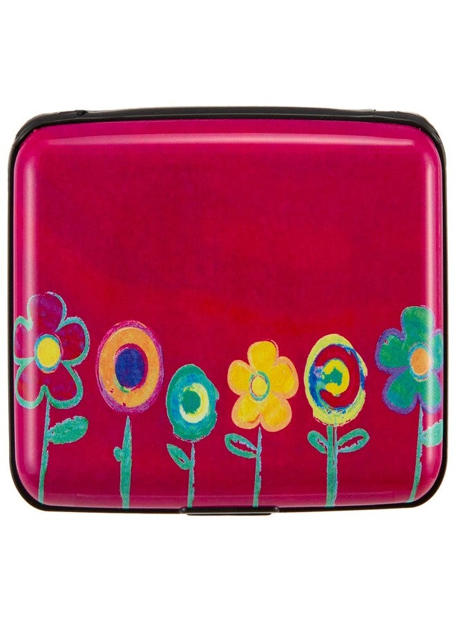 Kaabao Aluminum Wallet RFID Blocking Slim Metal Business Credit Card Holder Hard Case, Painting Flowers, small, Slim Wallet - Image 1