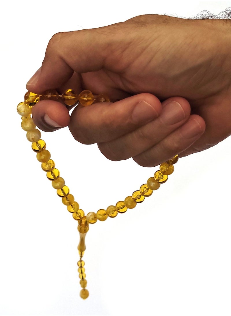 Alwan - 33 Count Muslim Prayer Beads - Yellow - Image 1