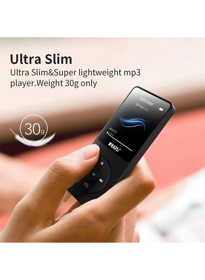 مشغل موسيقى MP3 محمول من  X02 مزود بشاشة مقاس 1.8 بوصة، يدعم راديو FM، وكتاب إلكتروني، وساعة، ومسجل صوت، باللون الأسود - Image 3