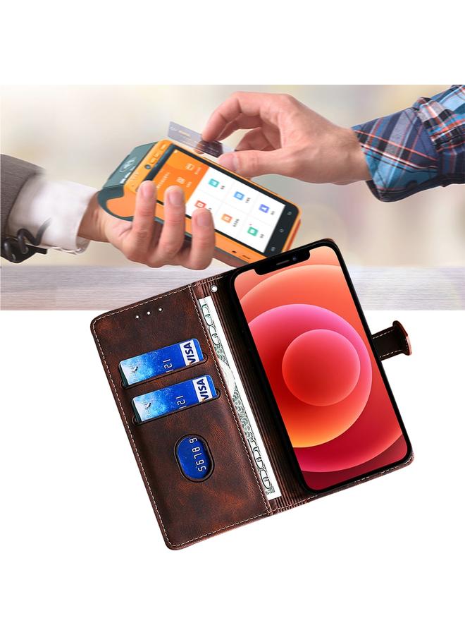 اس-توب جراب لهاتف Fujitsu Arrows We2 Plus مصنوع من الجلد ومشبك مغناطيسي - Image 4