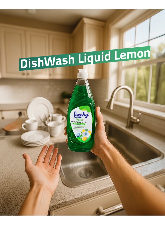Leechy Dish Wash Liquid Lemon 1L - Image 3