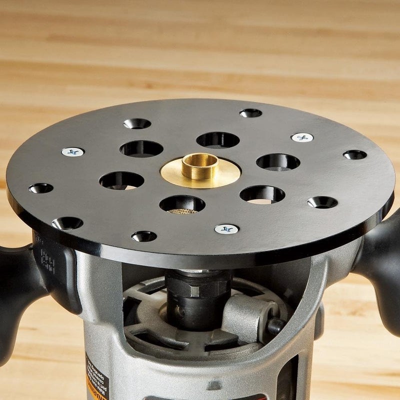 ROCKLER لوحة توجيه بوشينغ - لوحة التوجيه تحتوي على فتحة مركزية 1-1/4" لقبول بوشينغ التوجيه - لوحة توجيه بلاستيكية صلبة - لوحة إدخال طاولة التوجيه تشمل أدوات التركيب - Image 3