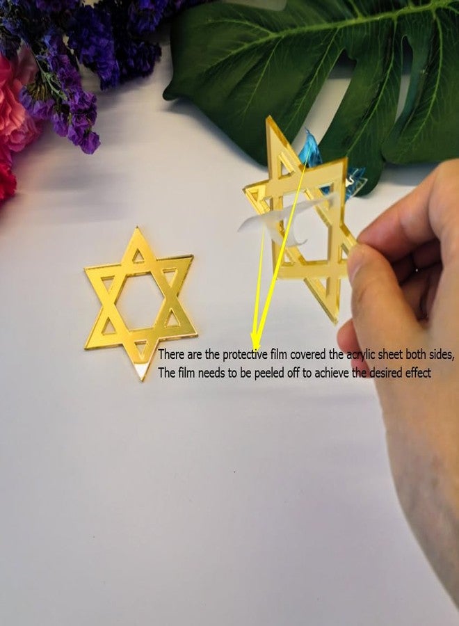 ACFENG Set of 12 Star of David Star Napkin Rings,Star of David Napkin Holder for Hanukkah Chanukkah Passover Jewish Holiday Dinner Table Decoration Housewarming Gift (Gold) - Image 4