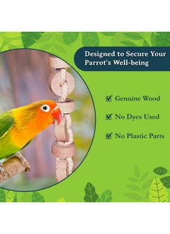SunGrow SunGrow Parakeet Wooden Chew Toy, Hanging Wood Cookies for Pecking and Chewing, Great for Parrots, Macaws, African Grays & Conures, 1 Pack  - Image 3