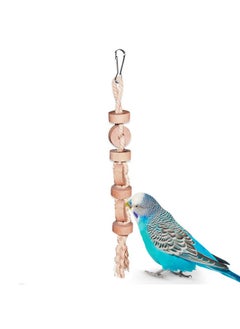 SunGrow SunGrow Parakeet Wooden Chew Toy, Hanging Wood Cookies for Pecking and Chewing, Great for Parrots, Macaws, African Grays & Conures, 1 Pack  - Image 1