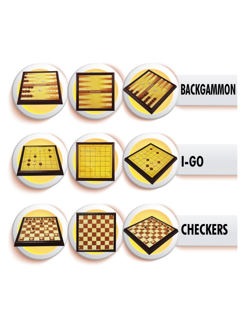 UKR 12-in-1 Portable Board Games Set – Travel Chess, Checkers, Backgammon, Snakes & Ladders, Ludo, Solitaire, Space Adventure & I-Go | Perfect Family Fun Game for On-the-Go Entertainment