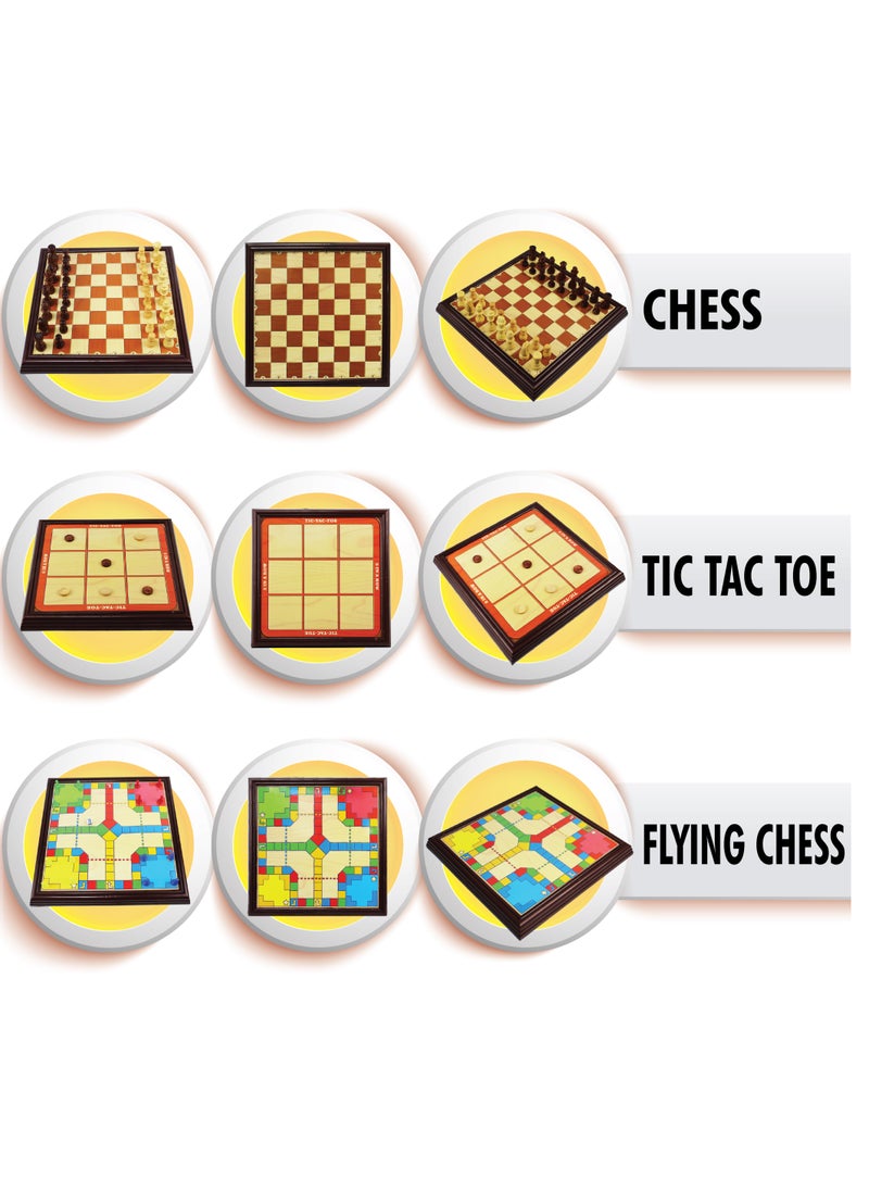 UKR 12-in-1 Portable Board Games Set – Travel Chess, Checkers, Backgammon, Snakes & Ladders, Ludo, Solitaire, Space Adventure & I-Go | Perfect Family Fun Game for On-the-Go Entertainment