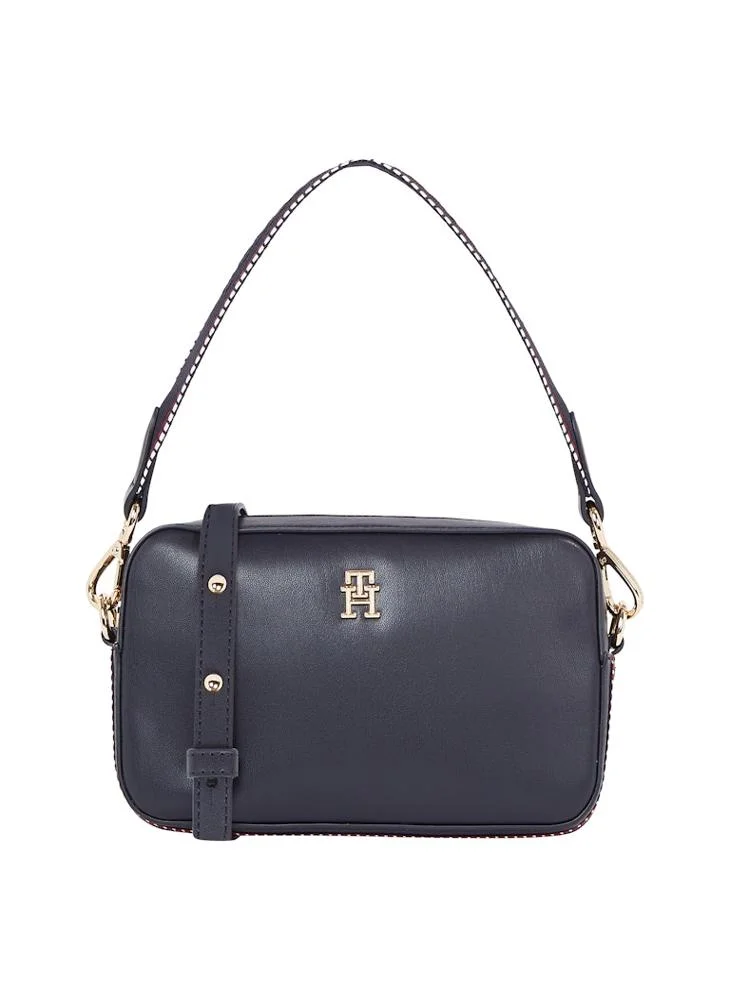 تومي هيلفيغر Logo Detail Top Handle Flap Over Crossbody