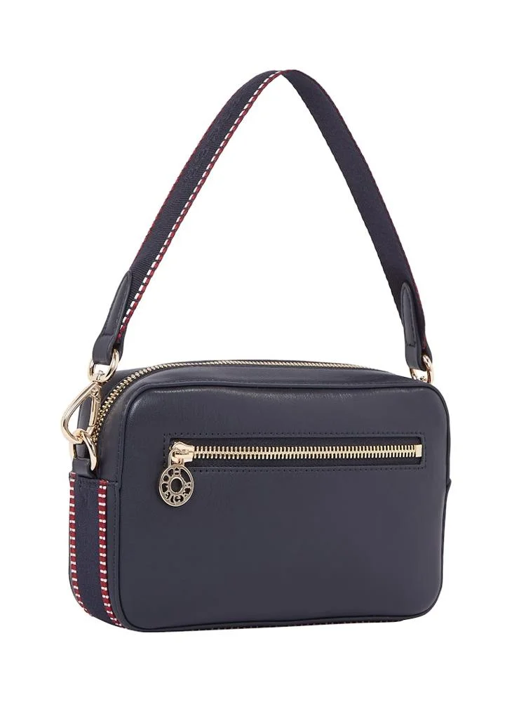 تومي هيلفيغر Logo Detail Top Handle Flap Over Crossbody