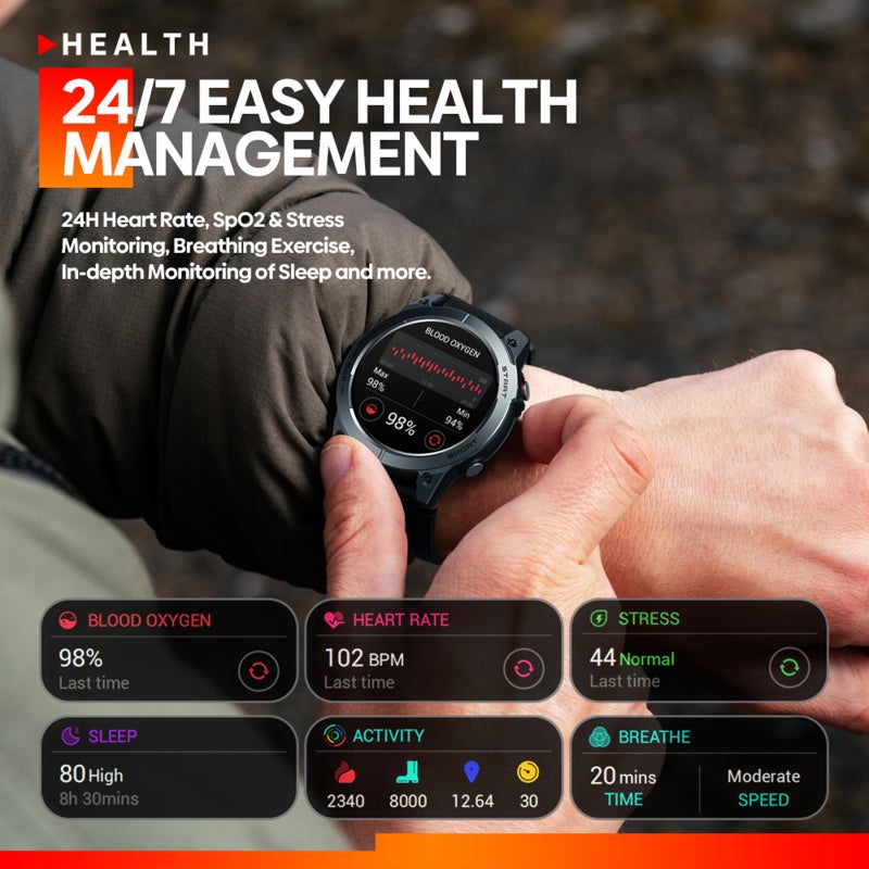 Zeblaze Smart Watch Heart Rate Blood Oxygen Sleep Monitor Fitness Tracker Wristwatch with BT Calling - IP68 Waterproof Health Monitor Watch for Men Women - Image 5
