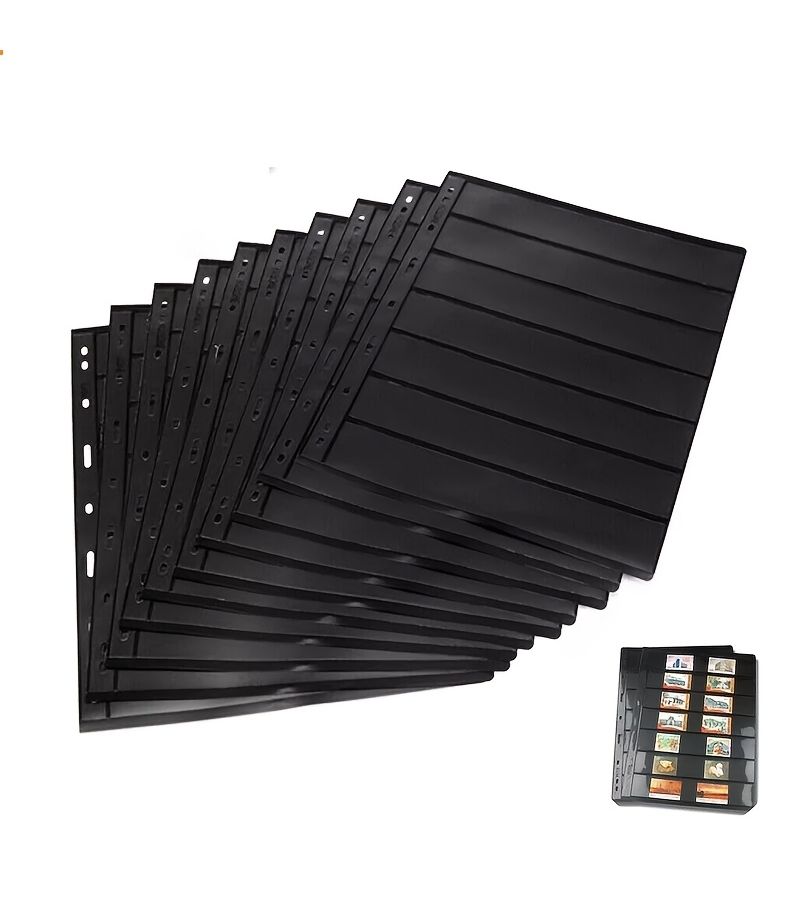 7 Rows Stamp Album 10 Page 9 Hole Binder Inserts 7.7x1.35 Inch Collection Set - Image 4