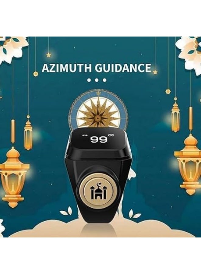 خاتم تسبيح ذكري ذكي مقاوم للماء ، تذكير بتوقيت الصلاة، عداد للتسبيح، ، منتجات تكنولوجية قابلة للارتداء مقاس 18 - Image 4