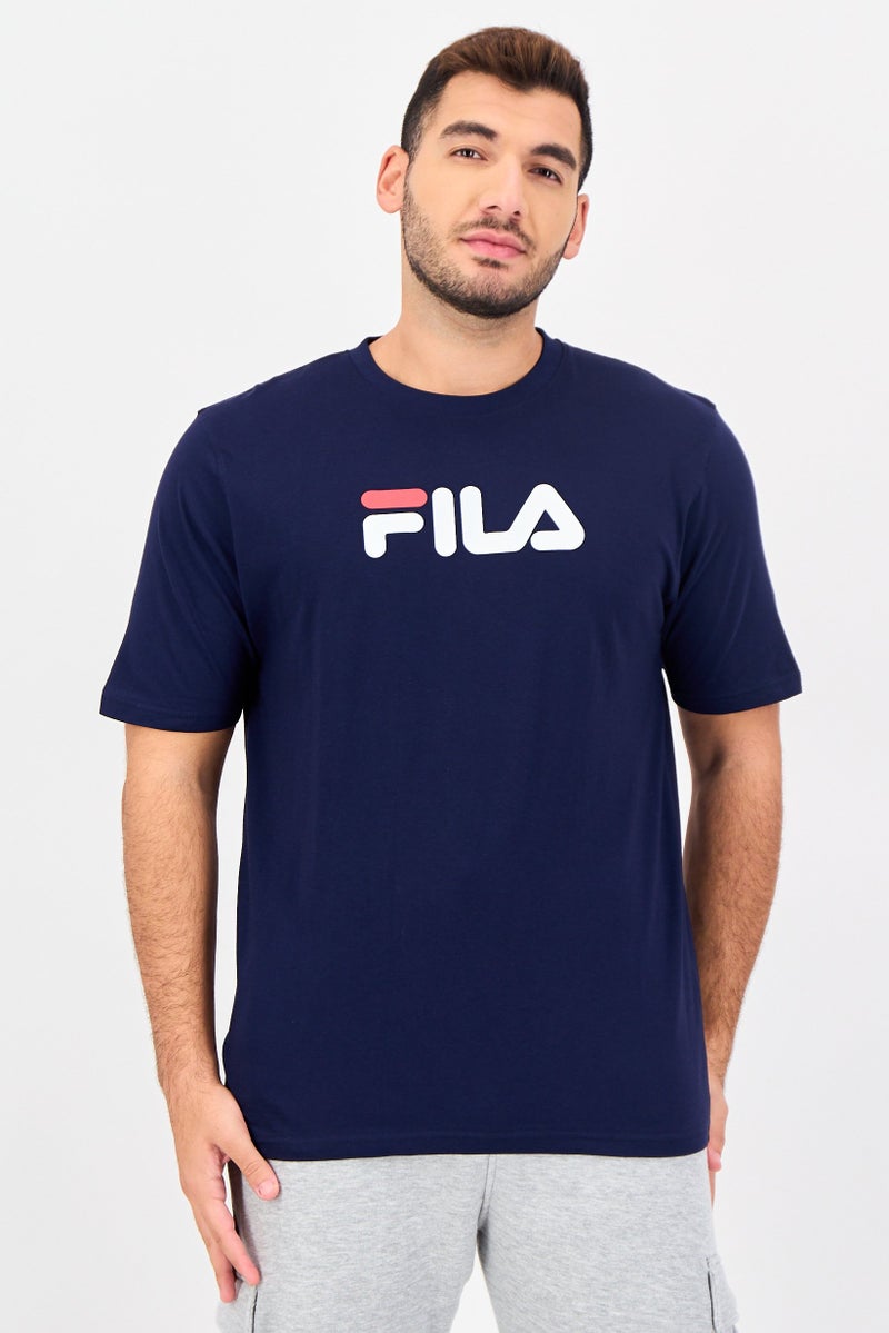 FILA Men Sportswear Fit Short Sleeve Outdoor T-shirt, Navy Blue - Image 1