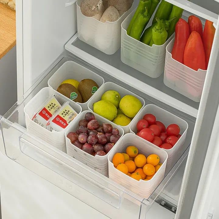 OLMARTT KITCHENWARE Fridge Storage Boxes Multipurpose containers for Storage Space-Saving Refrigerator Side Door Organizer for Fridge Kitchen Fruits, Vegetables Storage Containers (Pack of 3) - Image 4