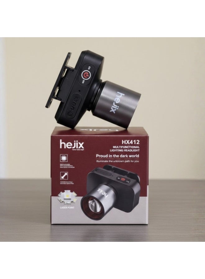 HEJIX مصباح رأس، ضوء LED قابل لإعادة الشحن مع حزام رأس، ضوء تكبير تلسكوبي بعيد المدى، 3 أوضاع سطوع، مؤشر شحن، مقاوم للماء، مثالي للتخييم، ركوب الدراجات، الصيد، المشي لمسافات طويلة والطوارئ - Image 2