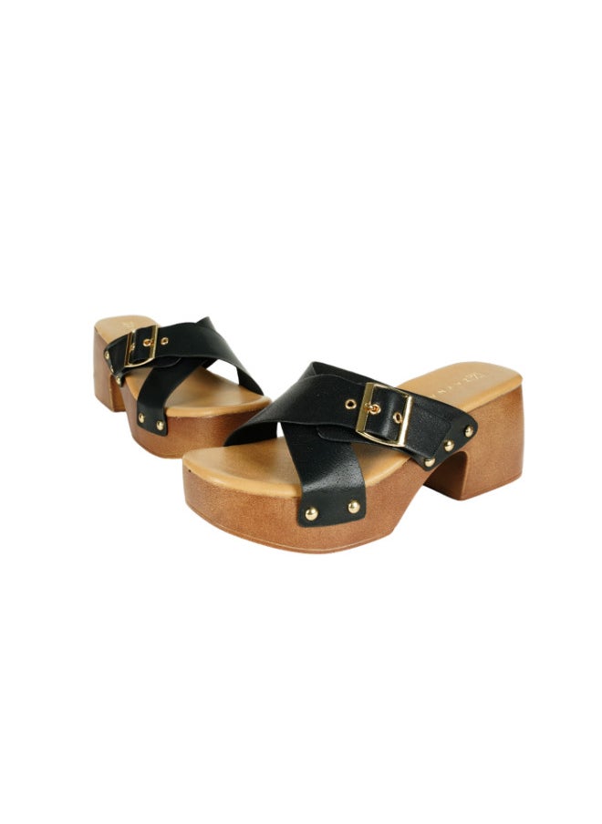 ZAYNA 221-167 Zayna Ladies Block heel Sandals 23ASL933 Black  - Image 2