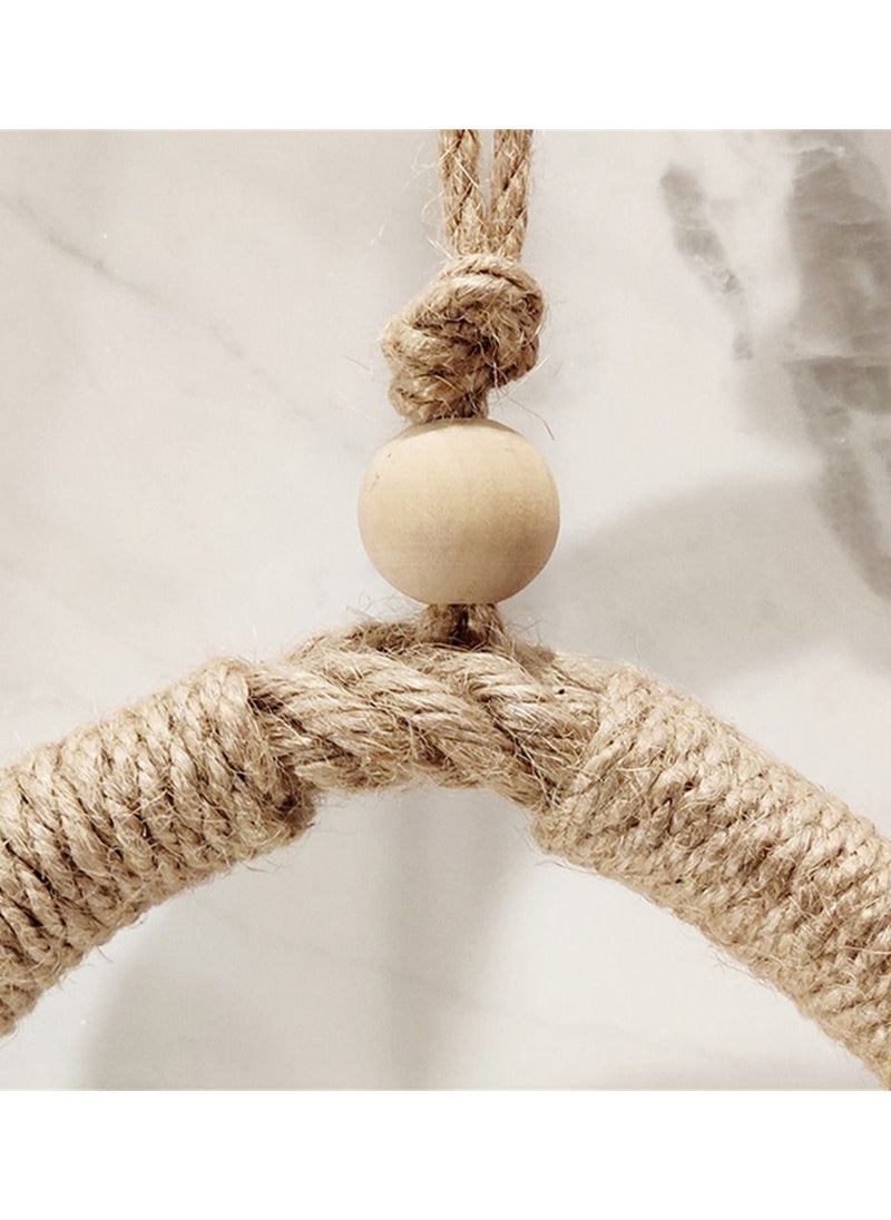 Y&D - Toilet Roll Holder, Antique Rope Style Jute Towel and Tissue Paper Wall Mounted Wood Home Bathroom Kitchen Country House Retro Decoration, 1 Pcs - Image 1