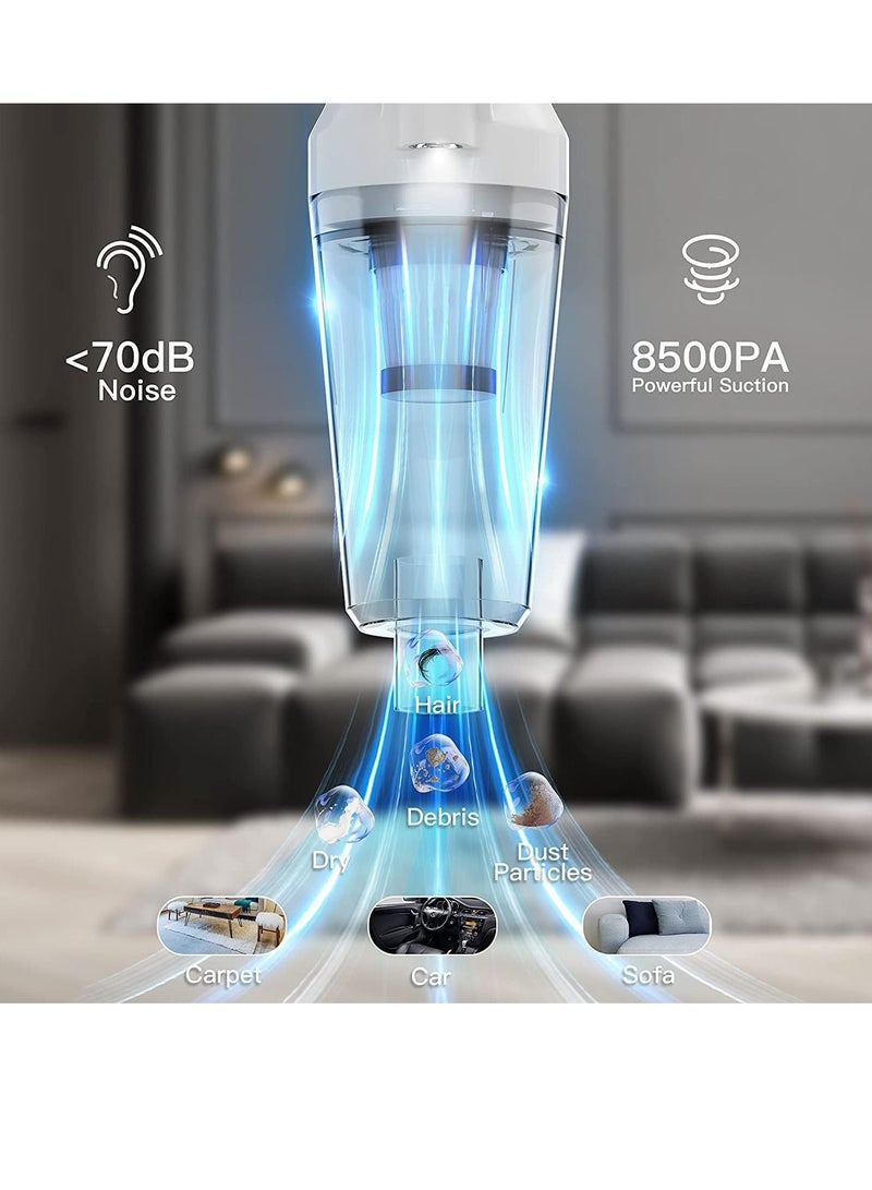 SYOSI Handheld Vacuum Cleaner Cordless, Rechargeable Handheld Hoover with 8500PA Strong Suction, Portable Handheld Vacuum Hoover Cordless for Home, Office, Car and Pet Hair - Image 4