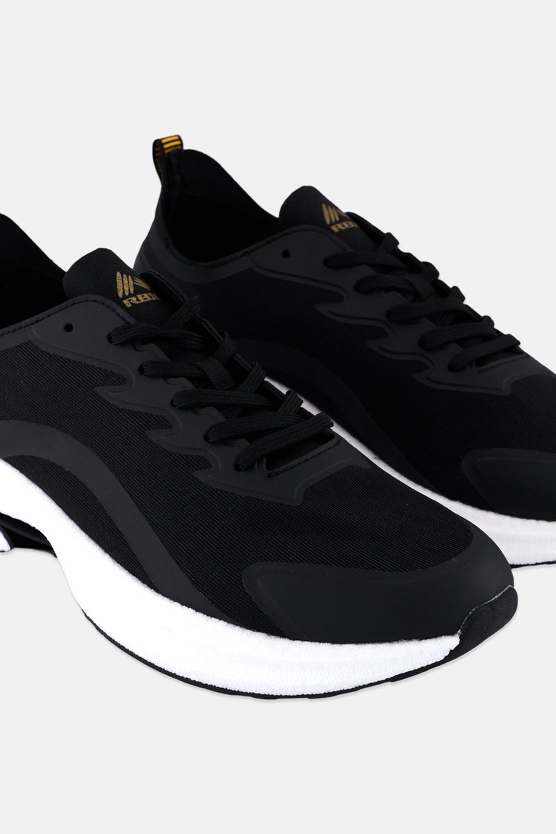 RBX Men Lace Up Running Shoes, Black - Image 3