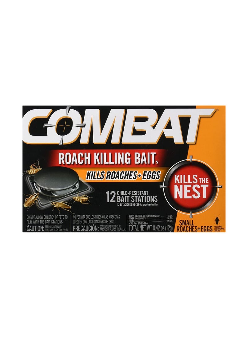 Combat Roach Killing Bait Stations for Small Roaches 12 Count - Image 1