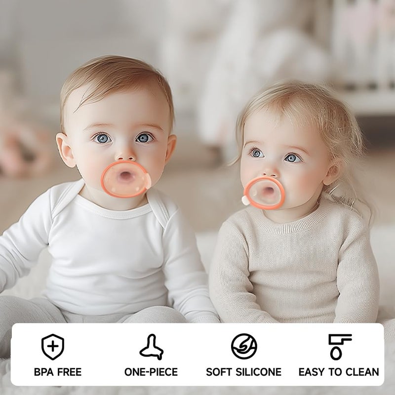 Garkoko Baby Pacifiers 0-6 Month, Soft Silicone Newborn Pacifiers with Large Air Holes, BPA Free, Set of 2 in Thumb & Breast-Like Shape - Image 5
