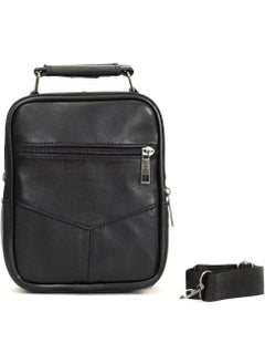 My Geppeto Bag Men's Black Steel Case Leather Hand and Shoulder Bag Medium Size  - Image 1