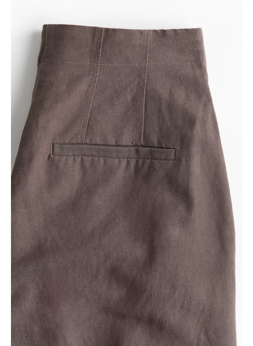 اتش اند ام Wide Linen-Blend Trousers