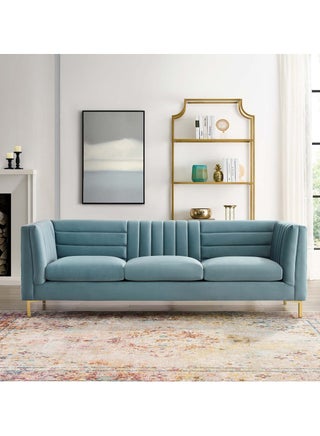 Addlon Channel Tufted Teal Velvet Sofa in Teal Color Channel Tufted Sofa - pzsku/ZAEEAEE1F675F0E7DFA8BZ/45/_/1721676983/facc33c0-13eb-4335-8982-e36568ecda4b