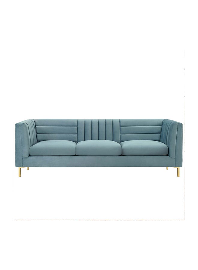 Addlon Channel Tufted Teal Velvet Sofa in Teal Color Channel Tufted Sofa