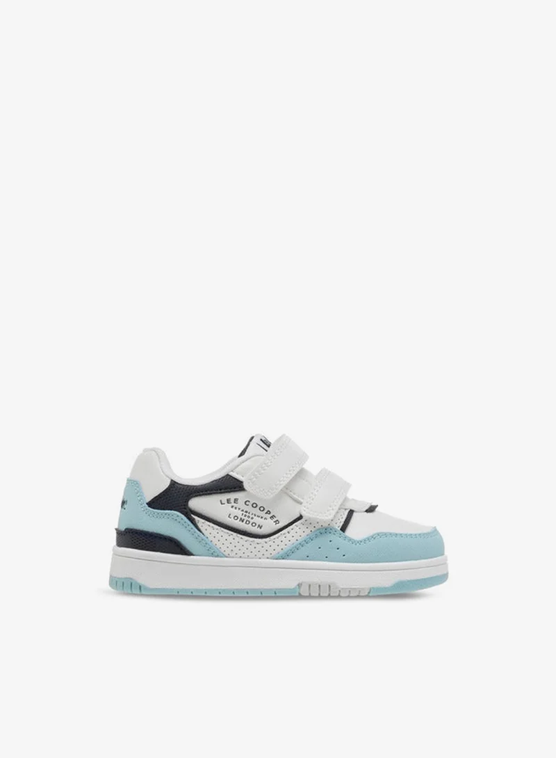 Lee Cooper WHITE Boys Panelled Sneakers with Hook and Loop Closure for ...