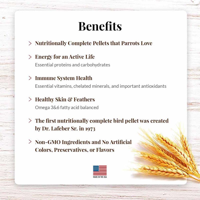 LAFEBER'S Premium Daily Diet Pellets Pet Bird Food, Made with Non-GMO and Human-Grade Ingredients, for Parrots, 5 lb - Image 2